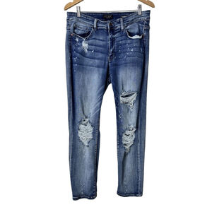 Judy Blue Boyfriend Fit Jeans Women’s 14W Distressed Blue Stretch Denim Stretch